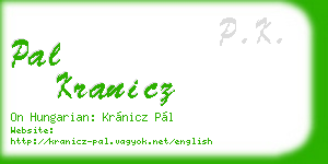 pal kranicz business card